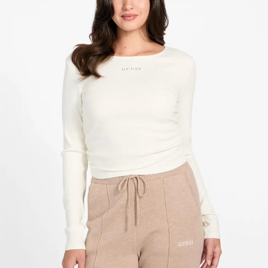 Guess Γυναικεία μακρυμάνικη μπλούζα Rib Long Sleeves Top